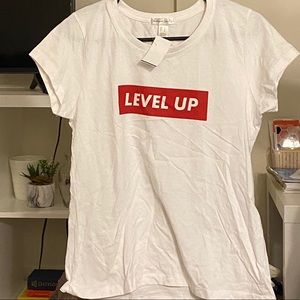 White Blue Tshirt Graphics NWT